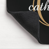 Klassiek zwart en gouden script monogram muismat (Hoek)