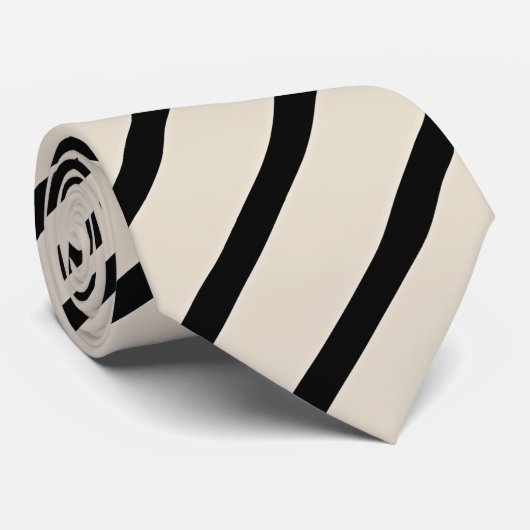 Klassiek zwart en grijs gestreept Stropdas (Opgerold)