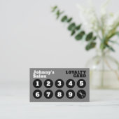 Klassiek zwart en grijs Loyalty Visitekaartje (Staand voorkant)