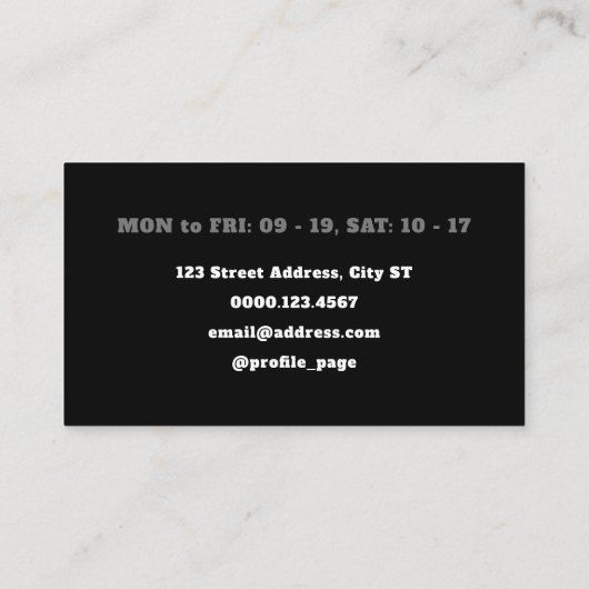 Klassiek zwart en grijs Loyalty Visitekaartje (Achterkant)