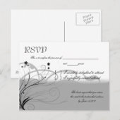Klassiek zwart en grijs RSVP Uitnodiging Briefkaart (Voorkant / Achterkant)