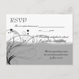 Klassiek zwart en grijs RSVP Uitnodiging Briefkaart