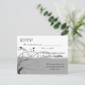 Klassiek zwart en grijs RSVP Uitnodiging Briefkaart (Staand voorkant)