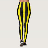 Klassiek zwart en helder geel gestreept Stijlvol Leggings (Achterkant)