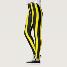 Klassiek zwart en helder geel gestreept Stijlvol Leggings
