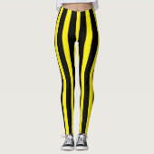 Klassiek zwart en helder geel gestreept Stijlvol Leggings (Voorkant)