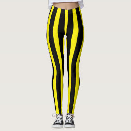 Klassiek zwart en helder geel gestreept Stijlvol Leggings