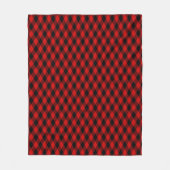 Klassiek zwart en rood diamanten patroon fleece deken (Voorkant)