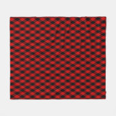 Klassiek zwart en rood diamanten patroon fleece deken (Voorkant (Horizontaal))