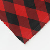 Klassiek zwart en rood diamanten patroon fleece deken (Hoek)