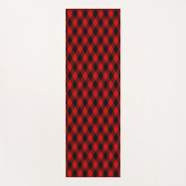 Klassiek zwart en rood diamanten patroon yogamat (Voorkant)