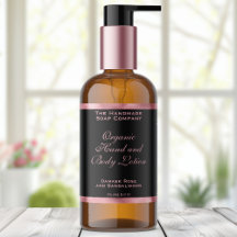 Klassiek zwart en roze folie cosmetica fles label