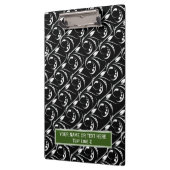 Klassiek zwart en wit: Abstract bloemenpatroon Klembord (Links)