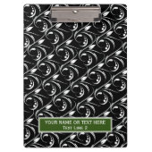 Klassiek zwart en wit: Abstract bloemenpatroon Klembord (Voorkant)