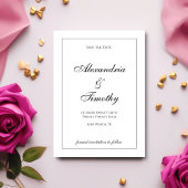 Klassiek zwart en wit Bewaar de datum Save The Date