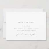 Klassiek zwart en wit | Elegante minimale trouw Save The Date (Voorkant)