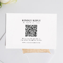 Klassiek zwart en wit Formal Elegant RSVP Kaartje