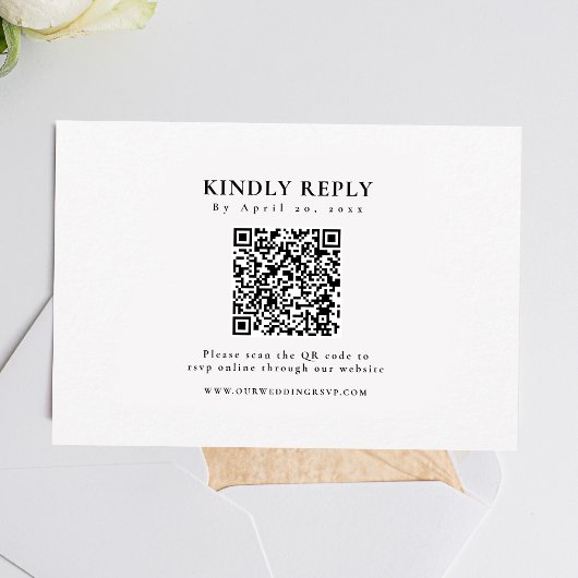 Klassiek zwart en wit Formal Elegant RSVP Kaartje