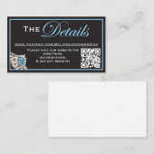 Klassiek zwart en wit met lichtblauwe accenten informatiekaartje (Voorkant / Achterkant)