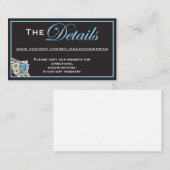 Klassiek zwart en wit met lichtblauwe accenten informatiekaartje (Voorkant / Achterkant)