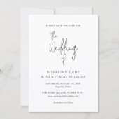 Klassiek zwart en wit modern bruiloft save the date (Voorkant)