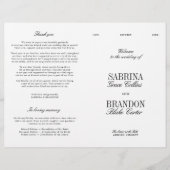 Klassiek zwart- en wit modern huwelijksprogramma (Voorkant)