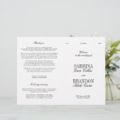 Klassiek zwart- en wit modern huwelijksprogramma (Staand voorkant)