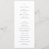 Klassiek zwart en wit monogram elegante trouwdag programmakaart (Voorkant)