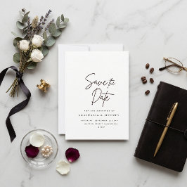 klassiek zwart en wit speelse save the date