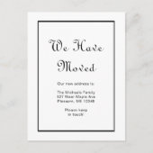 Klassiek zwart en wit we zijn verhuisd briefkaart (Voorkant)