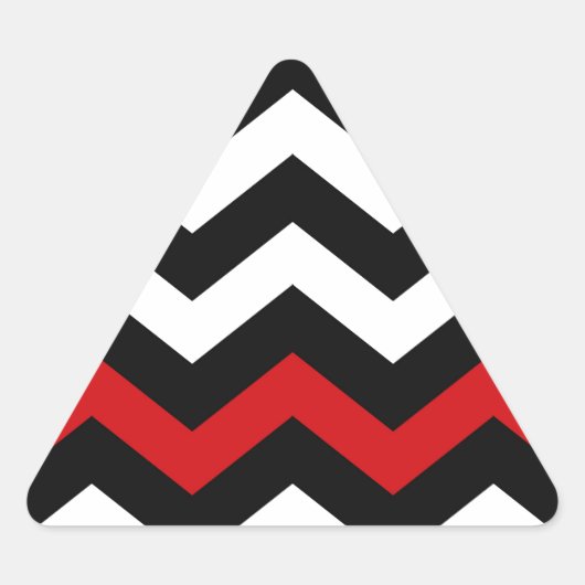Klassiek zwart en wit zigzag met rood sticker (Voorkant)
