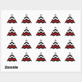 Klassiek zwart en wit zigzag met rood sticker (Vel)