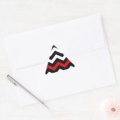 Klassiek zwart en wit zigzag met rood sticker (Envelop)