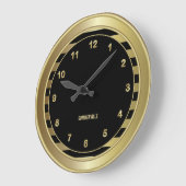 Klassiek zwart & goud gestreept grote klok (Hoek)