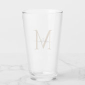 Klassiek Zwart Goud Monogram Elegante Script Naam Glas (Achterkant)