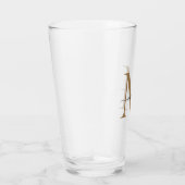 Klassiek Zwart Goud Monogram Elegante Script Naam Glas (Rechts)