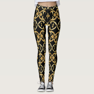 Klassiek zwart goud patroon leggings