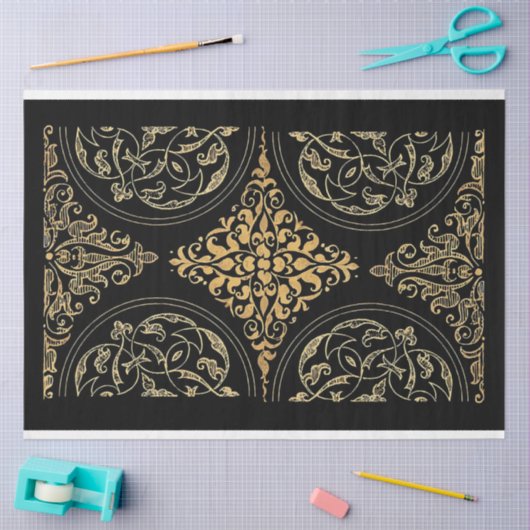 Klassiek zwart & goud sierweefselpapier tissuepapier (Craft)