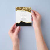 KLASSIEK Zwart Gouden Glitter Bruiloft Flyer (Hand)