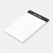 Klassiek zwart grijs, gepersonaliseerd post-it® notes (Schuin)
