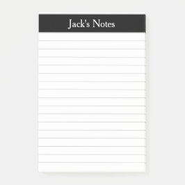 Klassiek zwart grijs, gepersonaliseerd post-it® notes
