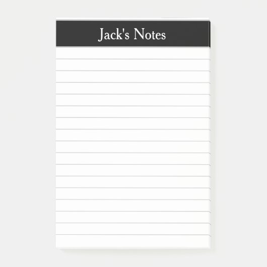 Klassiek zwart grijs, gepersonaliseerd post-it® notes (Voorkant)