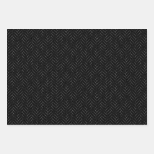 Klassiek zwart grijs herringbone patroon inpakpapier vel (Voorkant 2)