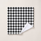 Klassiek zwart houndstooth patroon bad handdoek (Wasdoekje)