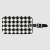 Klassiek zwart houndstooth patroon bagagelabel (Voorkant (horizontaal))