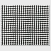 Klassiek zwart houndstooth patroon cadeaupapier (Vlak)