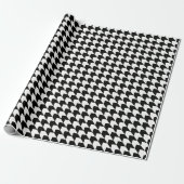 Klassiek zwart houndstooth patroon cadeaupapier (Uitgerold)