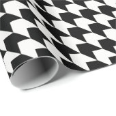 Klassiek zwart houndstooth patroon cadeaupapier (Rol Hoek)