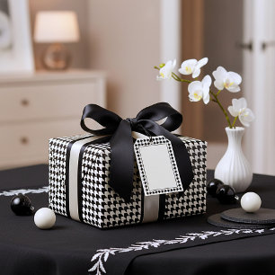 Klassiek zwart houndstooth patroon cadeaupapier