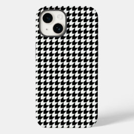 Klassiek zwart houndstooth patroon Case-Mate iPhone 14 hoesje